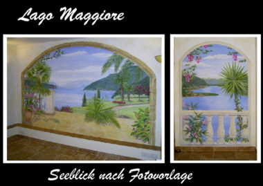 Wandmalerei6a Lago Maggiore Seeblick