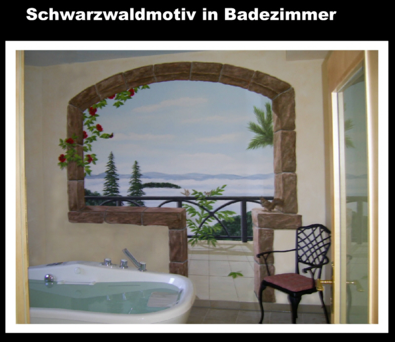 Schwarzwaldmotiv in Badezimmer